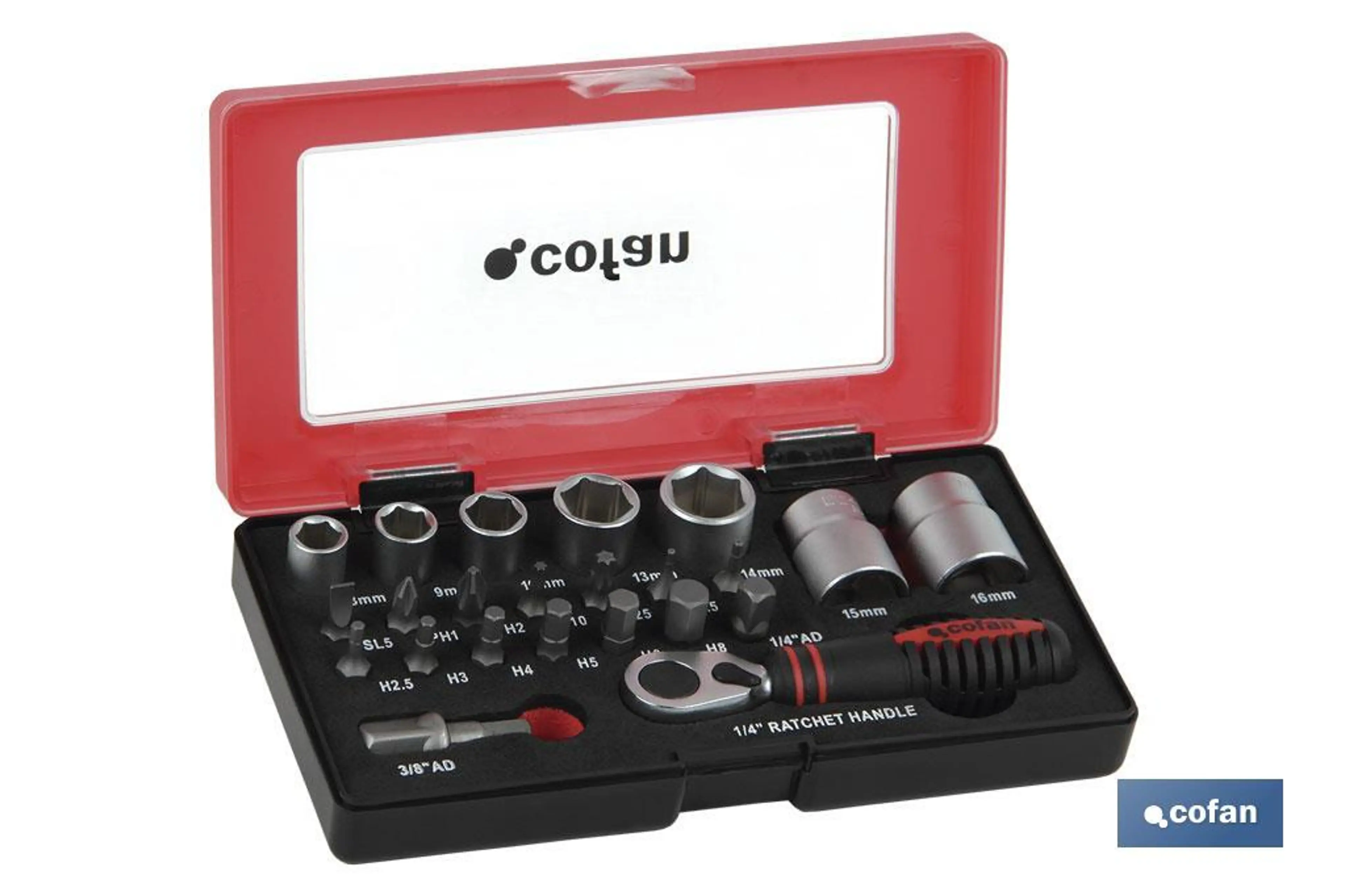 SET MINI CARRACA, VASOS Y PUNTAS 1/