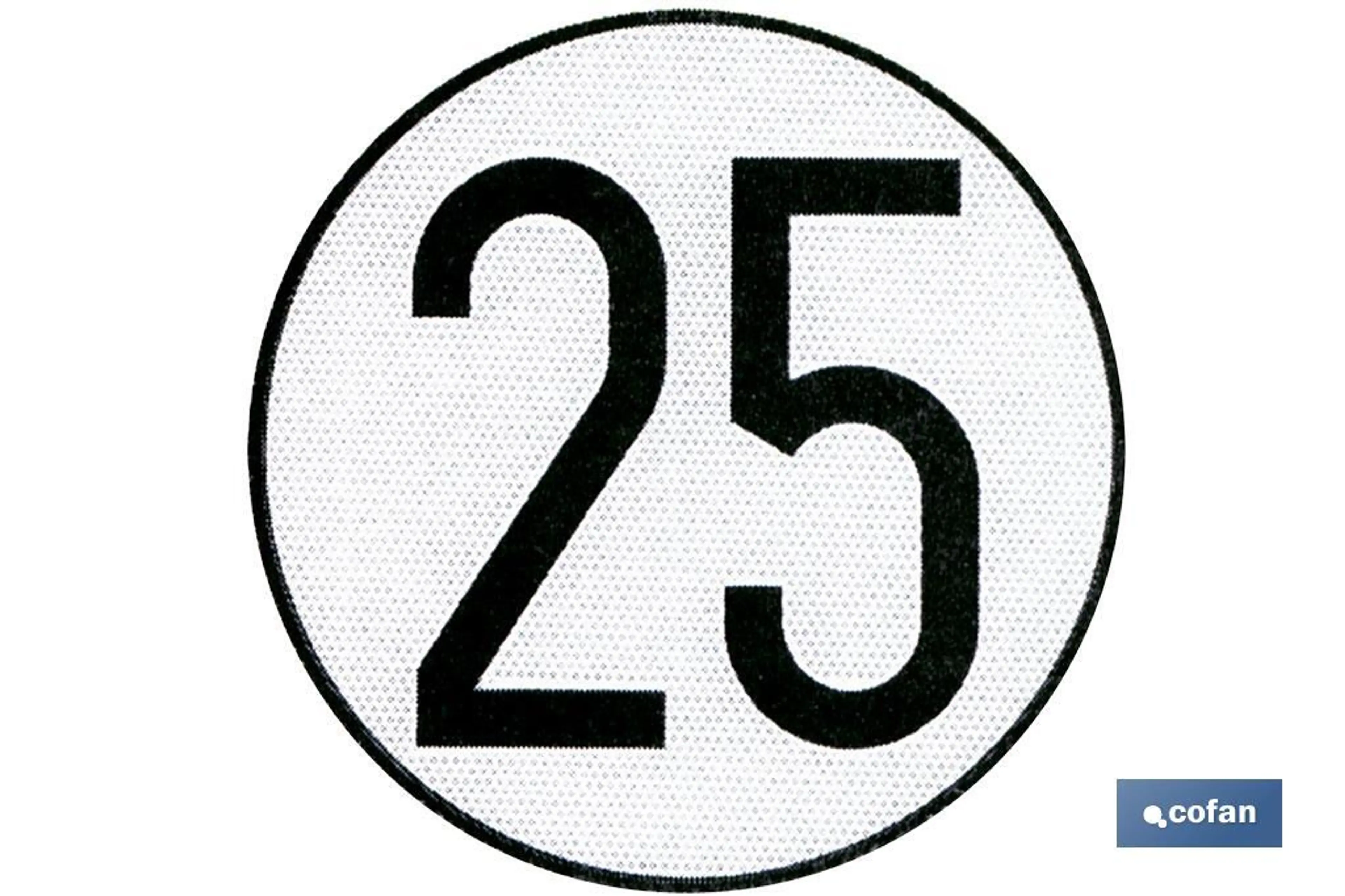 PLACA VELOCIDAD HOMOLOGADA 25