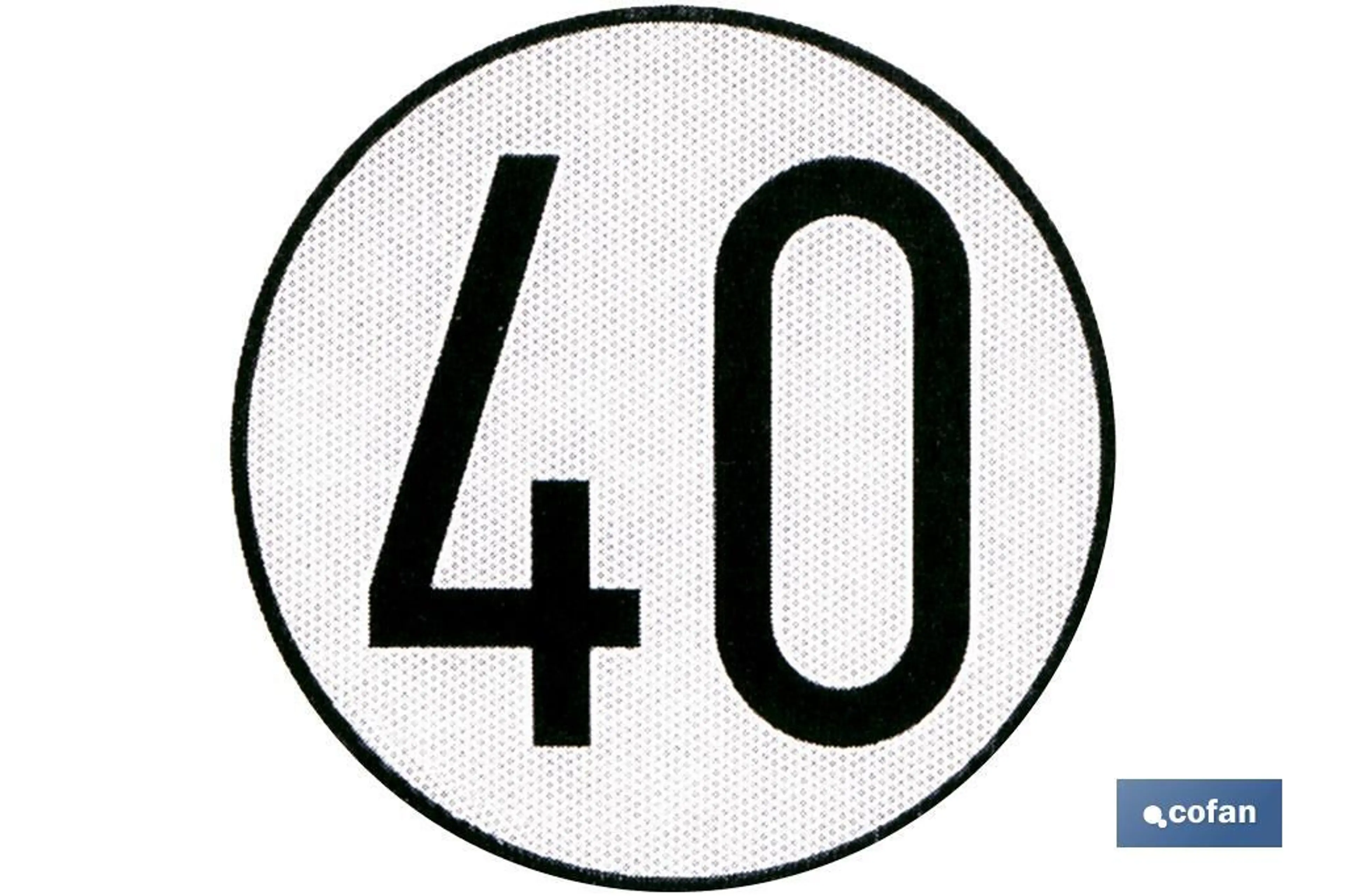 PLACA VELOCIDAD HOMOLOGADA 40