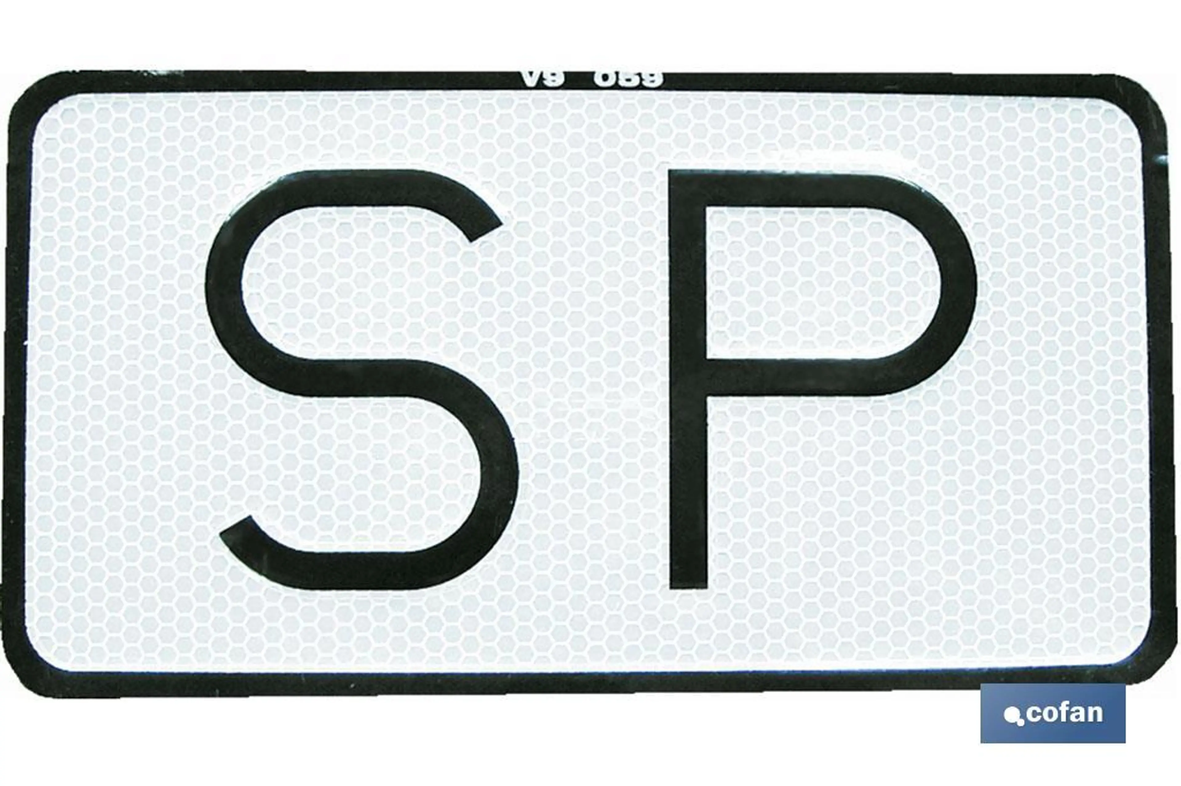 PLACA SP V-9 SERVICIO PÚBLICO 150X7