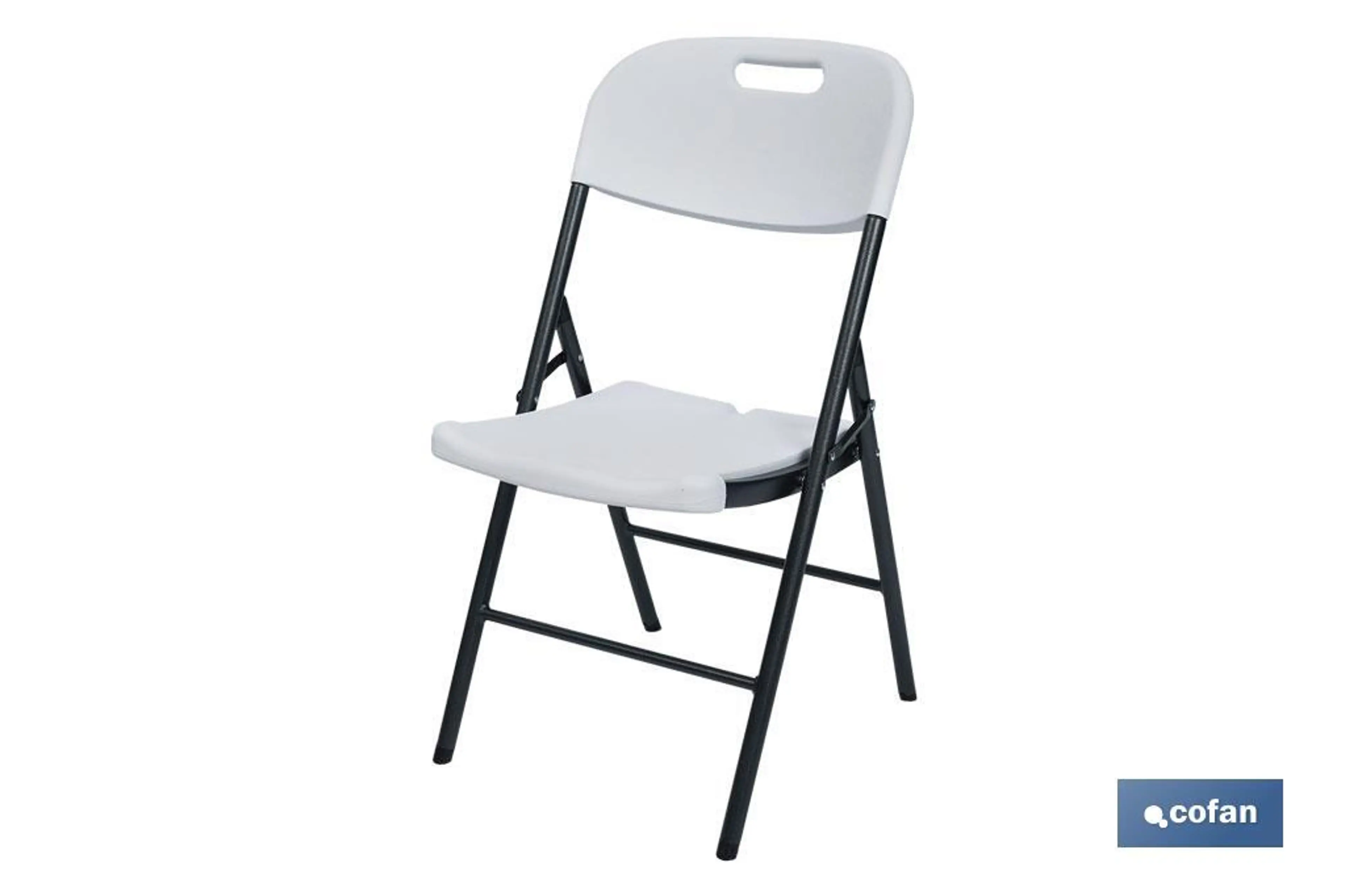 SILLA PLEGABLE BLANCA 46X53X88 CM