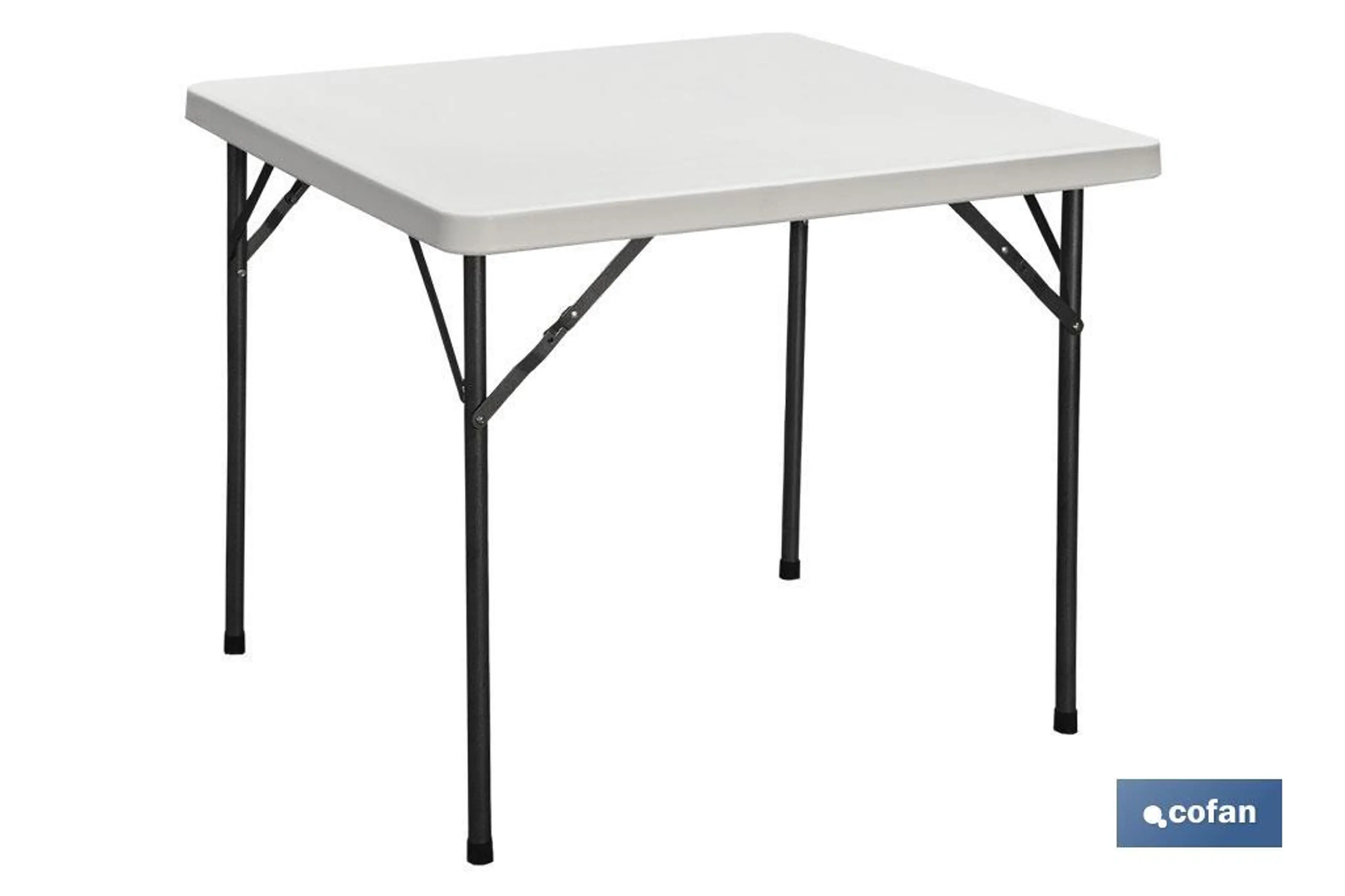 MESA PLEGABLE CUADRADA BLANCA 88X88