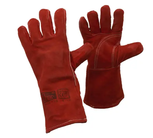 GUANTE SOLDADOR ROJO T10 (39CM) PAR