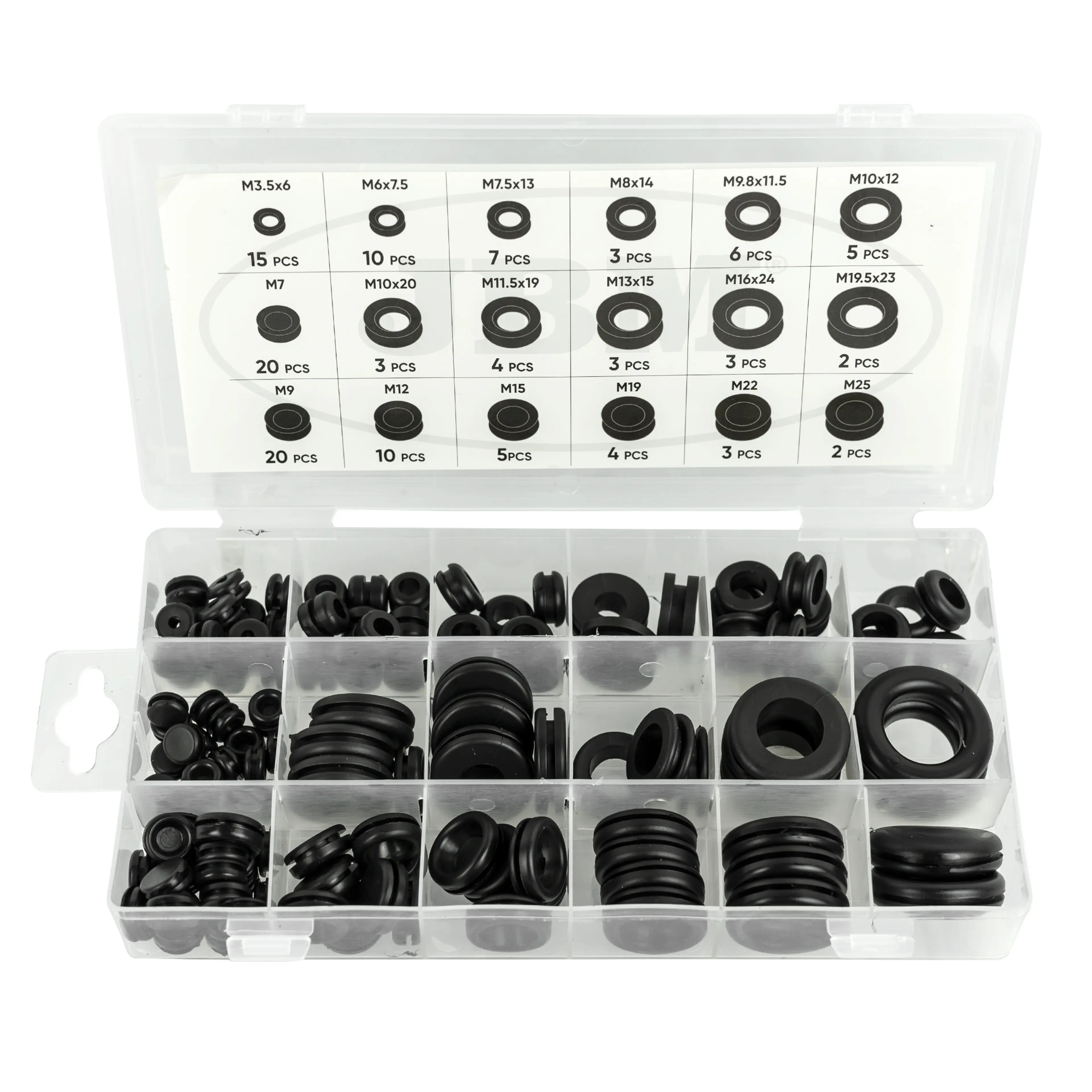 ESTUCHE DE PASACABLES DE GOMA 125PC