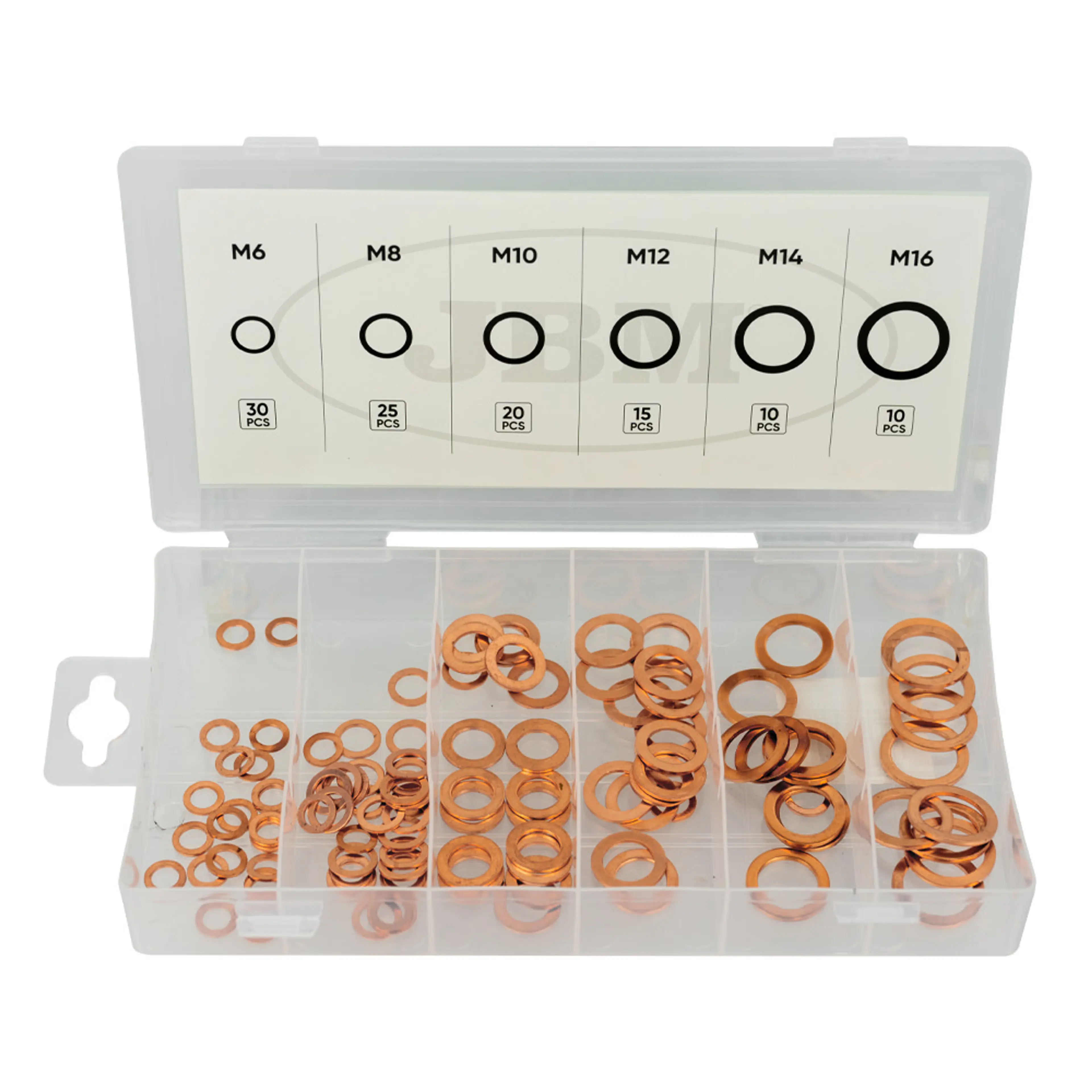 ESTUCHE DE ARANDELAS DE COBRE 110PC