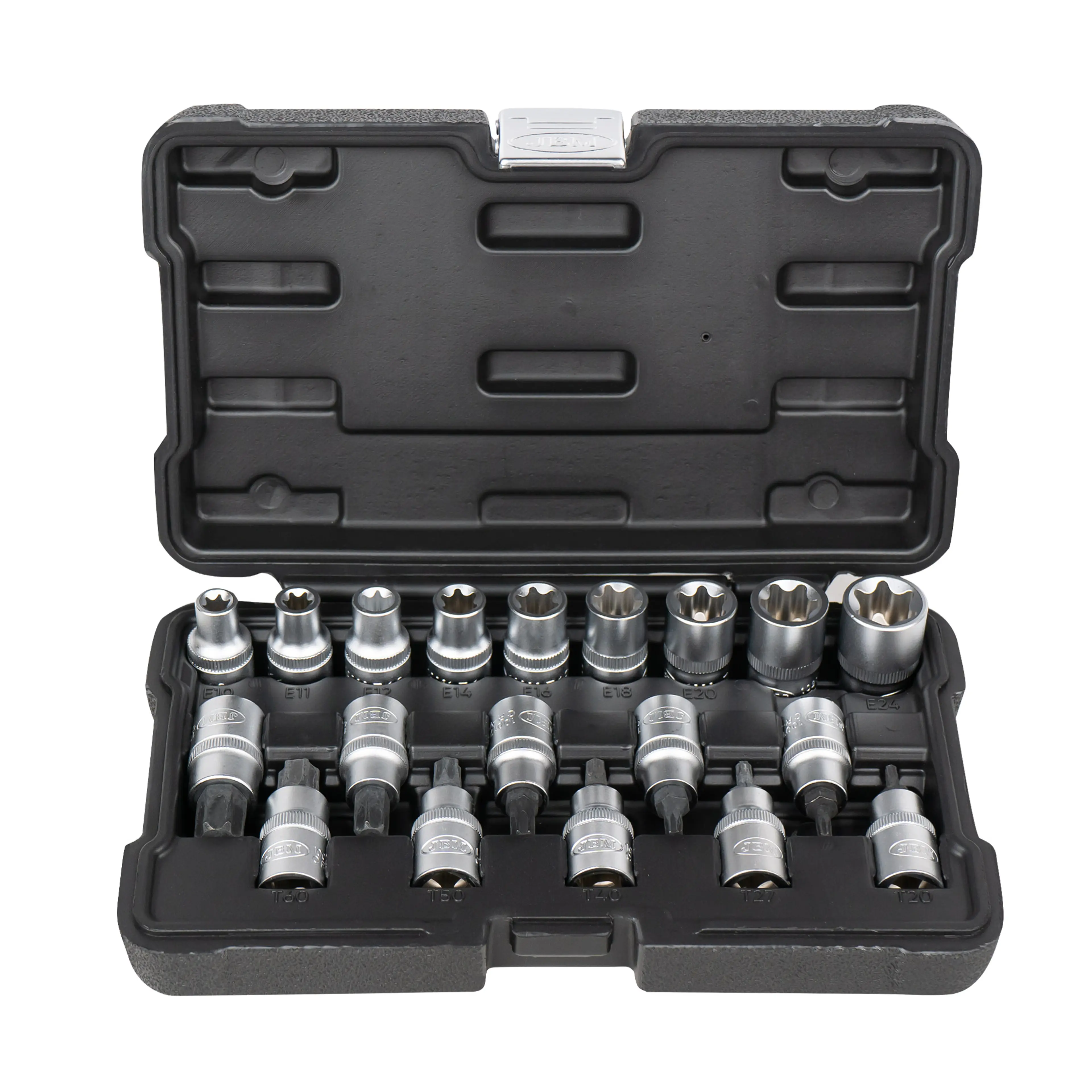 SET DE 19 VASOS Y PUNTAS TORX DE 1/