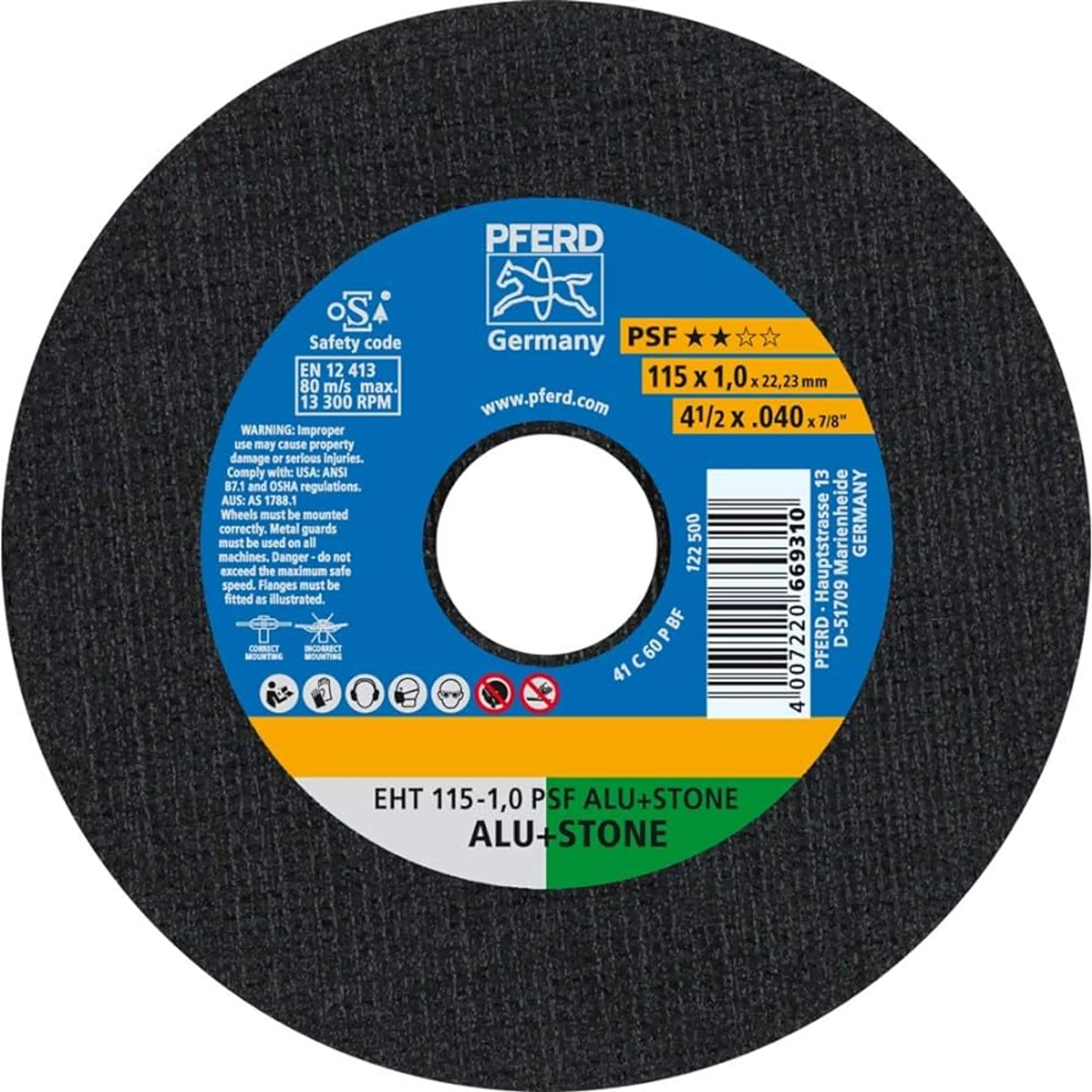 DISCO CORTE EHT 115-1,0 PSF ALU+STO