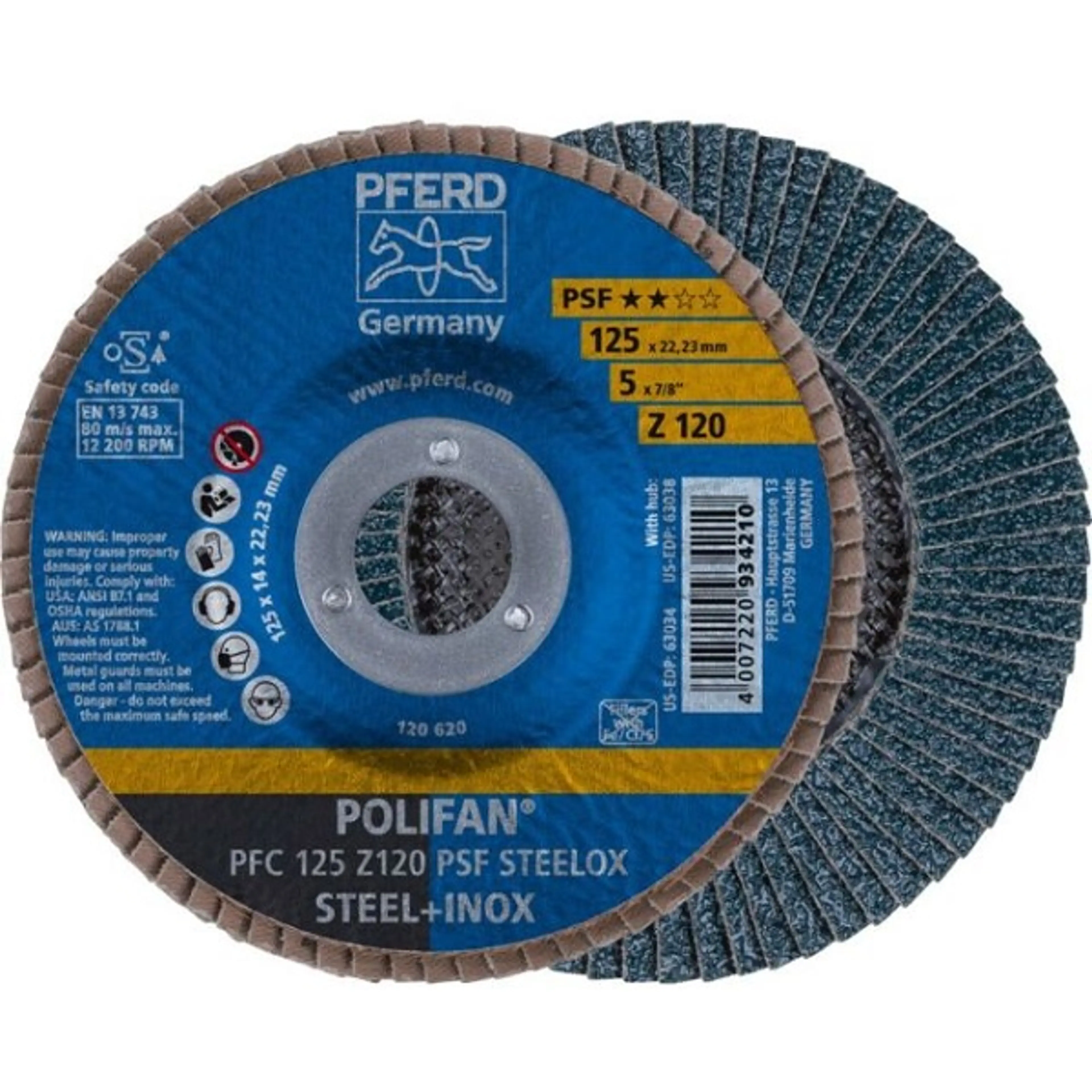 PFERD POLIFAN PFC 115 Z40 STEELOX 1