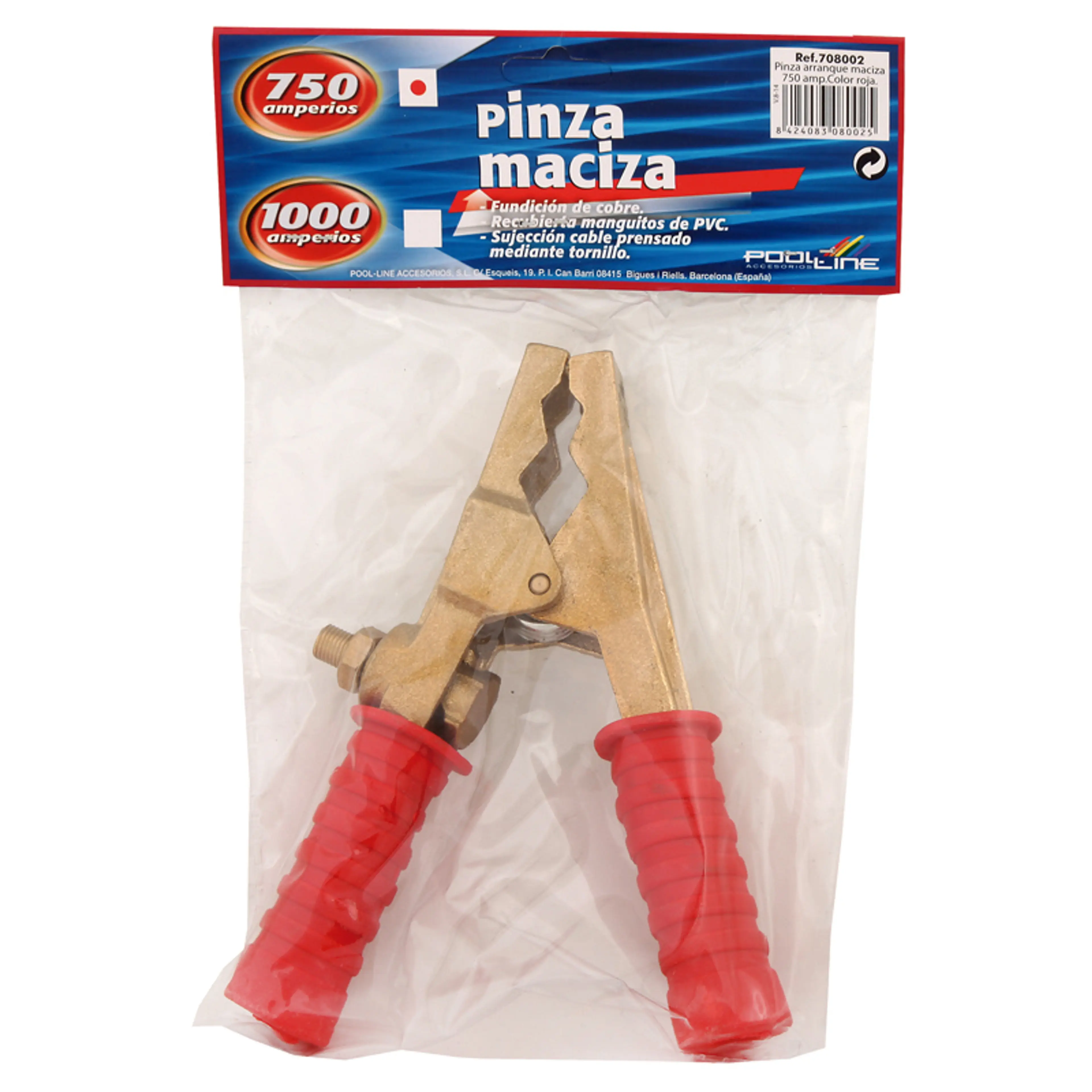 PINZA ARRANQUE MACIZA NEGRA 750 AMP